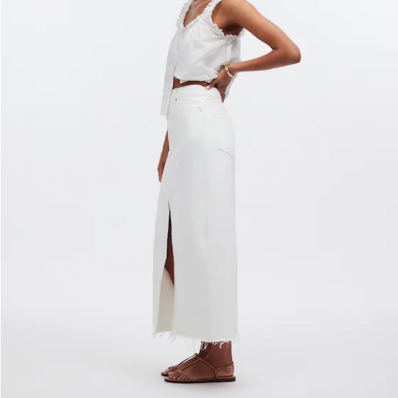 Madewell White Denim Maxi Skirt - Picture 7 of 8